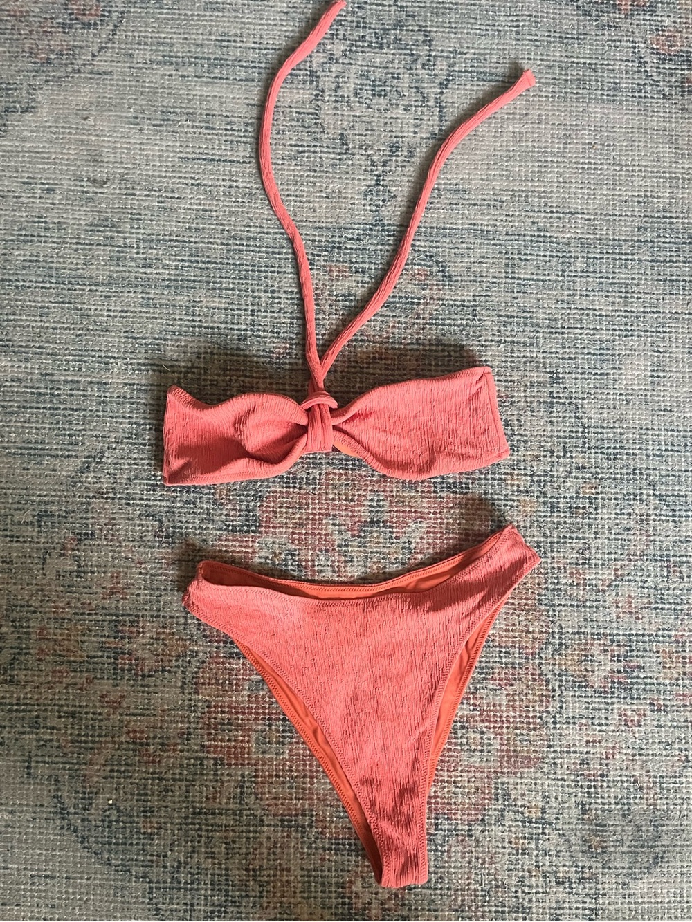 TJ Swim Coral Halter Bikini Set